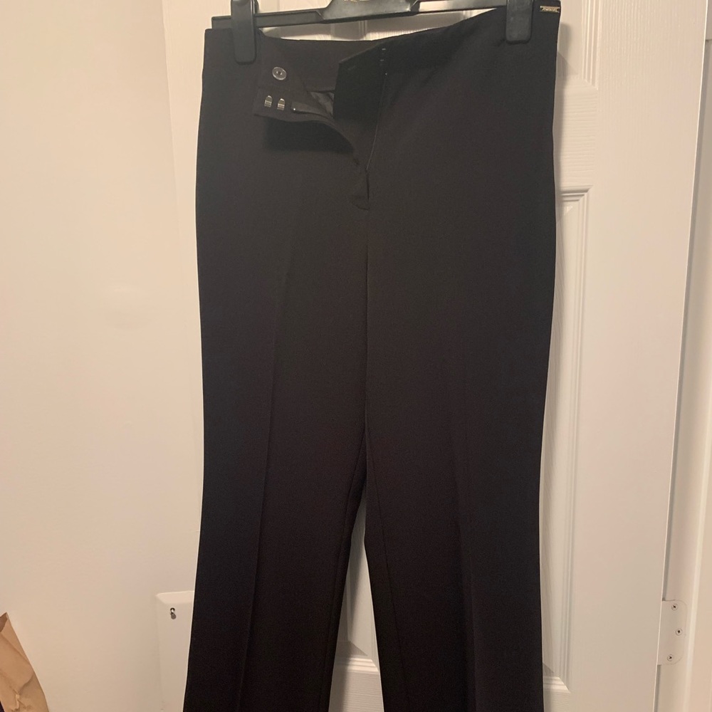 DKNY Petite High-Waisted Wide-Leg Trousers Black